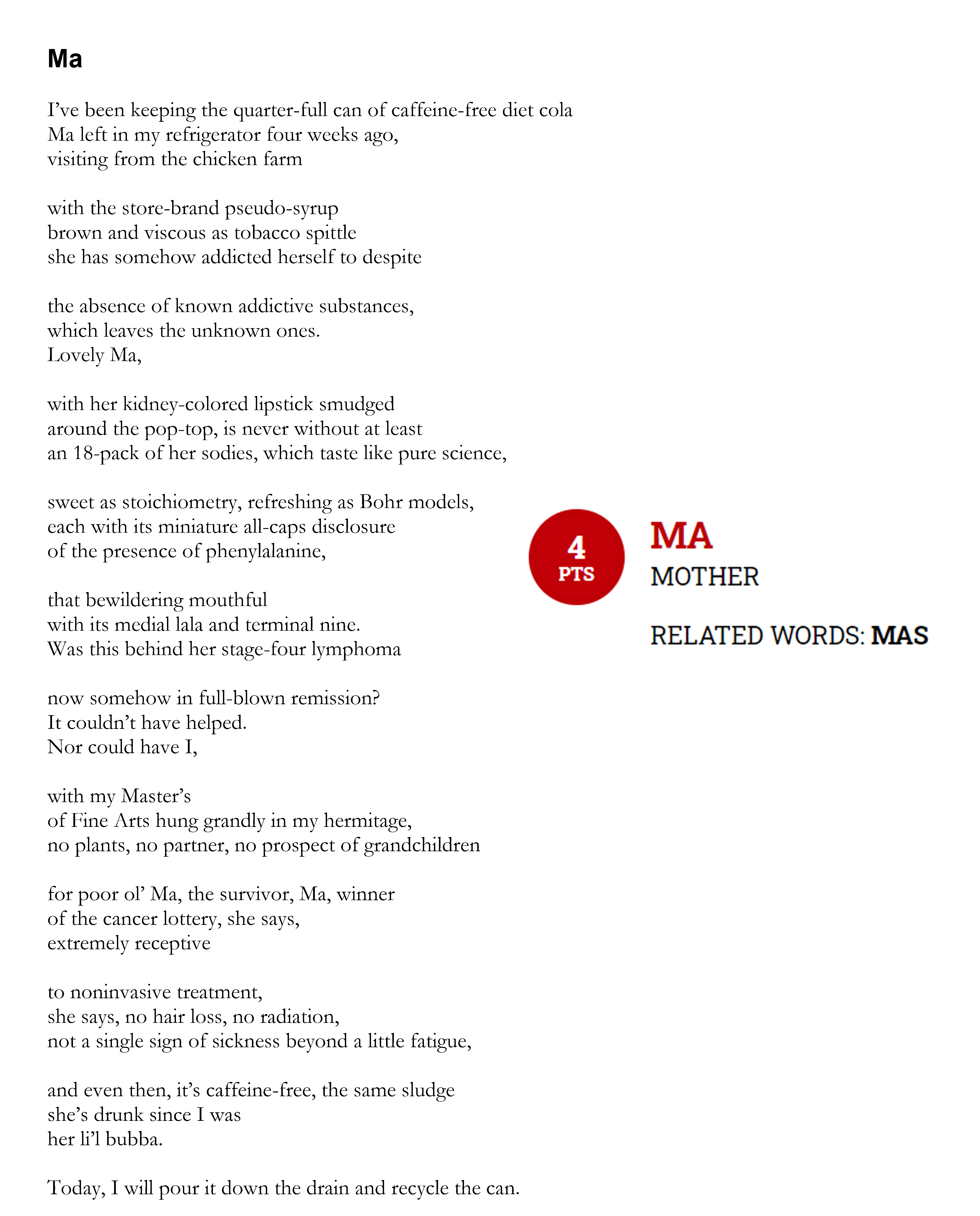 ma poem by james davis